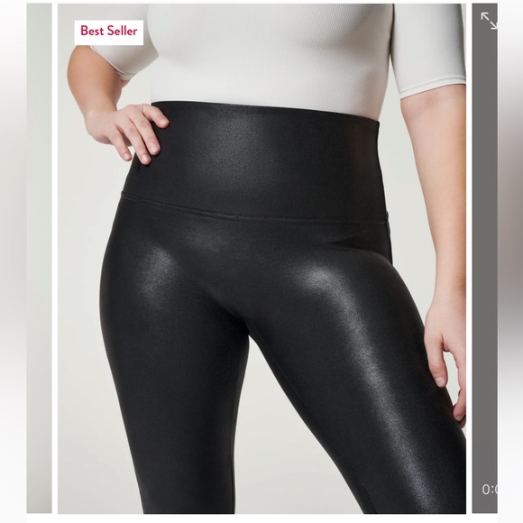 SPANX Black Faux Leather Legging - size small - Picture 4 of 4